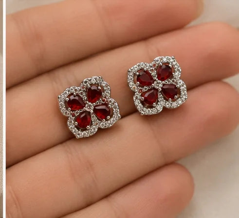 Ruby Bloom Crystal Jewelry Set