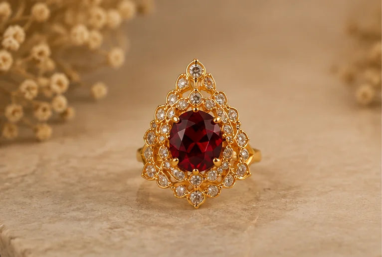 Ruby Royale Halo Ring