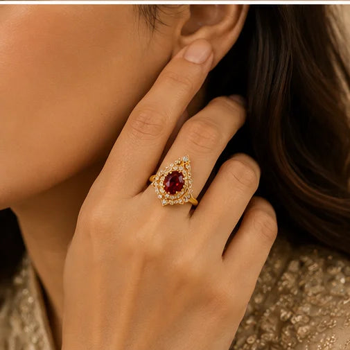 Ruby Royale Halo Ring